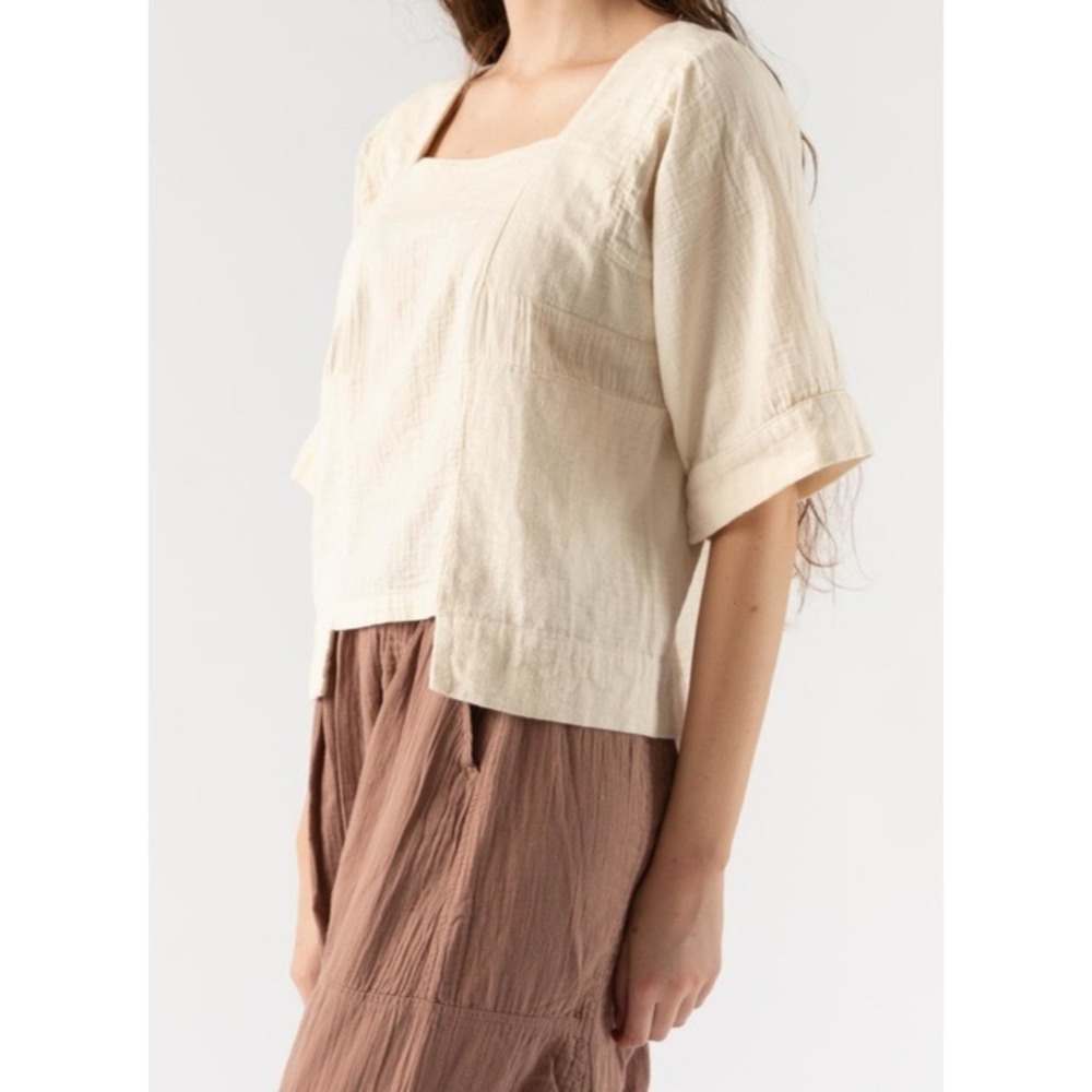 Atelier Delphine Block Top in Crinkle Gauze 100% Cotton USA MADE Kinari Medium - Picture 5 of 16